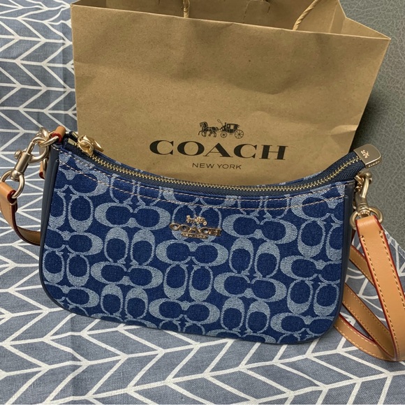 Coach Handbags - Coach Denim Blue Signature Shoulder Bag